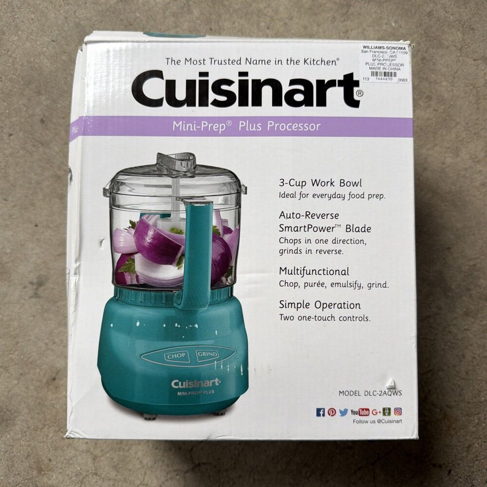 Cuisinart DLC-2APK Food Processor Mini-Prep Plus 24 Ounce, Blue/Green - New